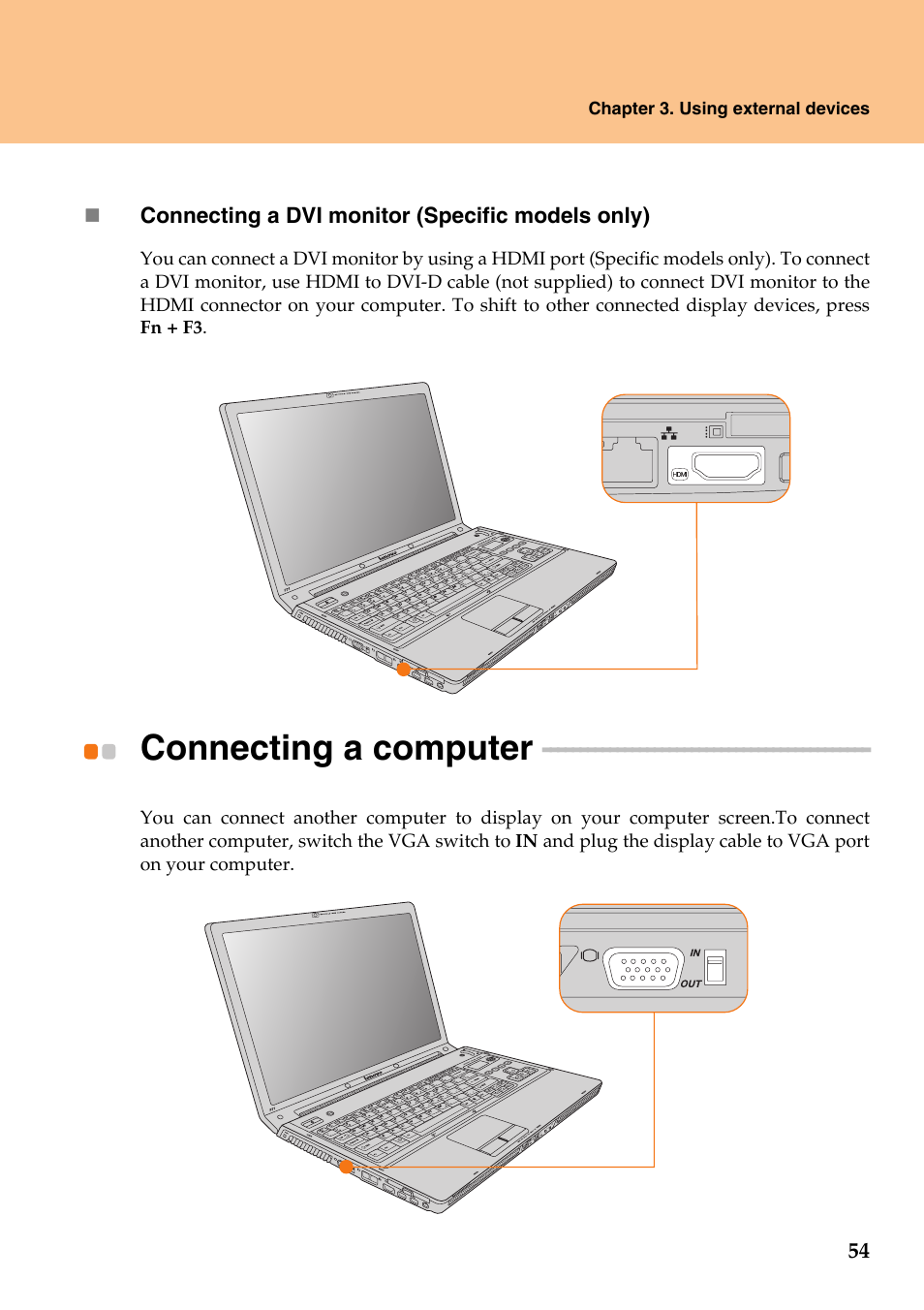 Connecting a computer | Lenovo IdeaPad Y710 User Manual | Page 59 / 102