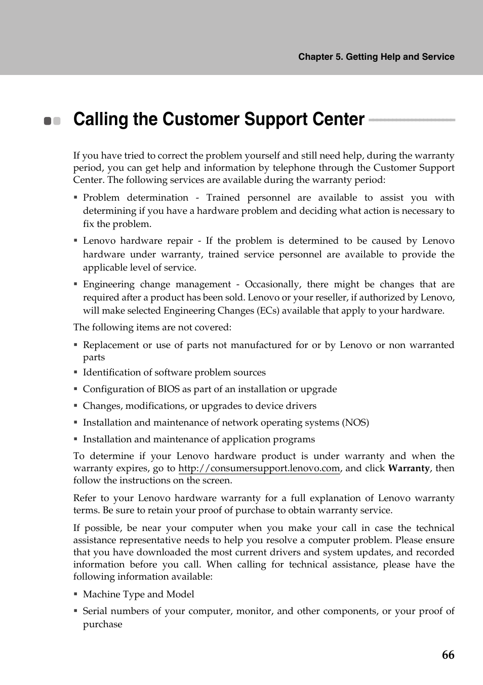 Calling the customer support center | Lenovo IdeaPad Y710 User Manual | Page 71 / 102