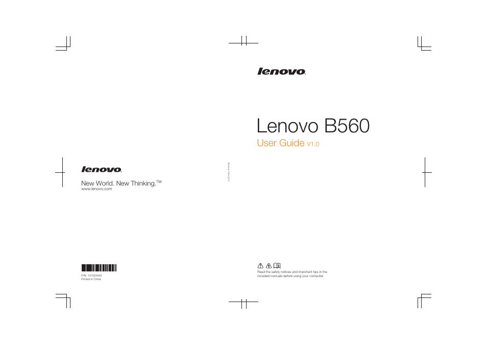 Lenovo B560 Notebook User Manual | 60 pages