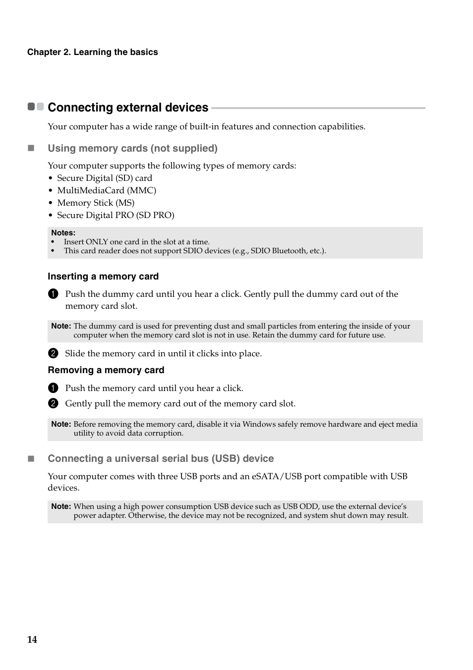 Connecting external devices | Lenovo B560 Notebook User Manual | Page 18 / 60