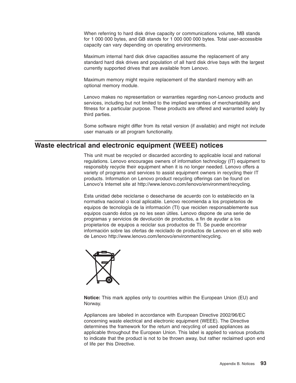 Waste, Electrical, Electronic | Equipment, Weee), Notices | Lenovo ThinkServer TD100x User Manual | Page 109 / 124