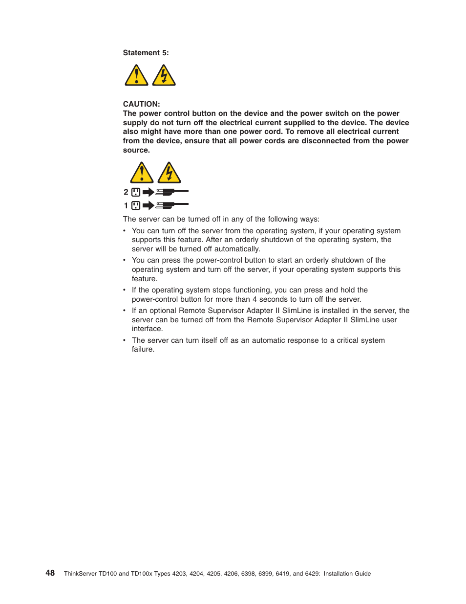 Lenovo ThinkServer TD100x User Manual | Page 64 / 124