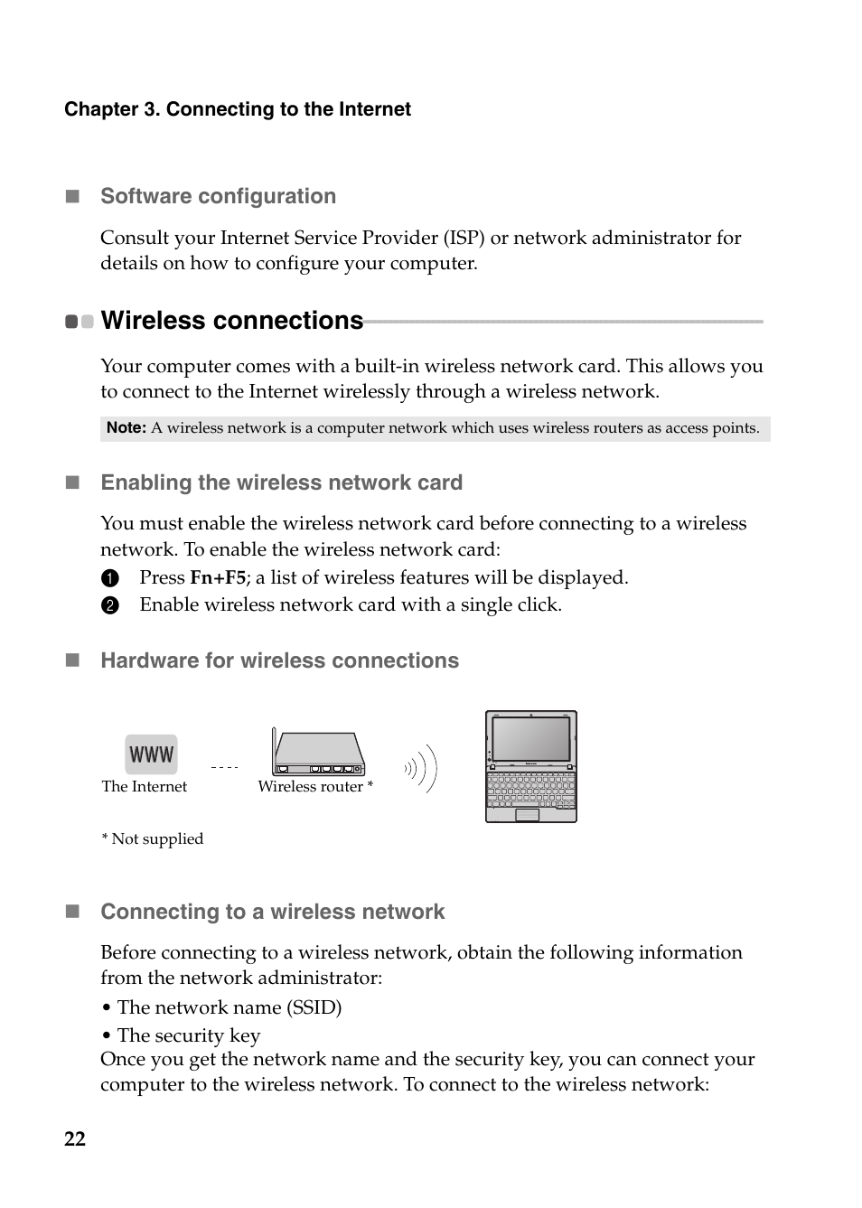 Wireless connections | Lenovo IdeaPad S110 User Manual | Page 26 / 41