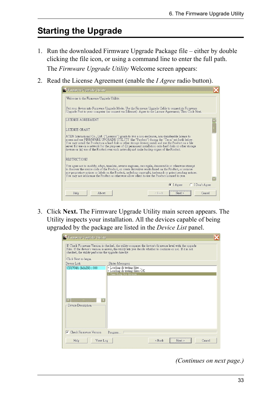 Starting the upgrade | ATEN CS-1762 User Manual | Page 41 / 52