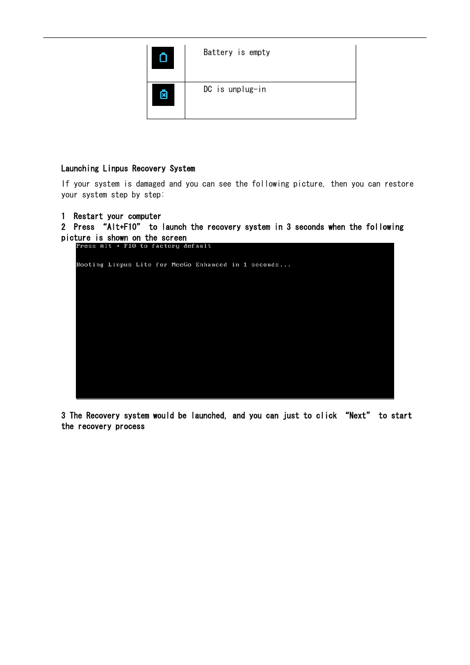 Chapter 3: linpus recovery system | Lenovo IdeaPad S10-3 FR User Manual | Page 10 / 12