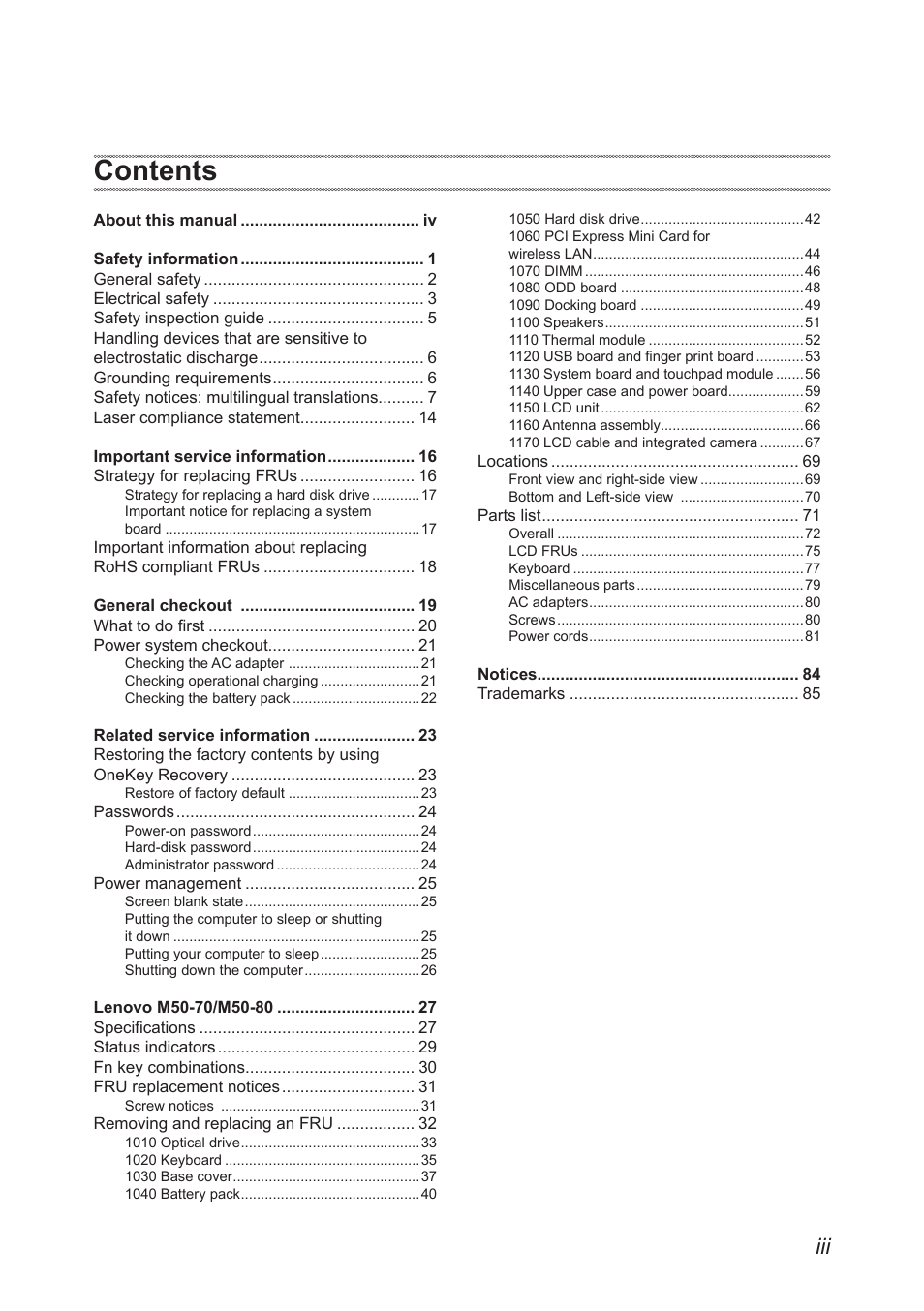 Lenovo M50-70 Notebook User Manual | Page 3 / 89