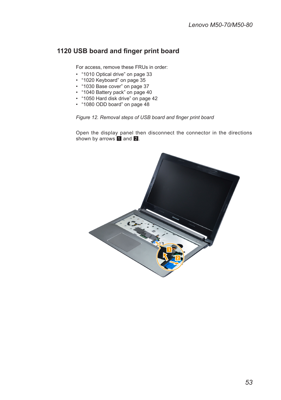 1120 usb board and finger print board | Lenovo M50-70 Notebook User Manual | Page 57 / 89