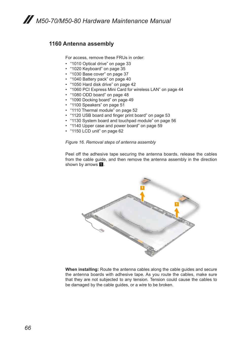 1160 antenna assembly | Lenovo M50-70 Notebook User Manual | Page 70 / 89