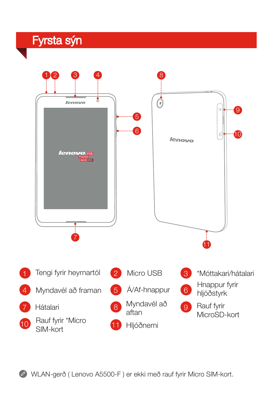 Fyrsta sýn | Lenovo A8-50 Tablet User Manual | Page 75 / 80