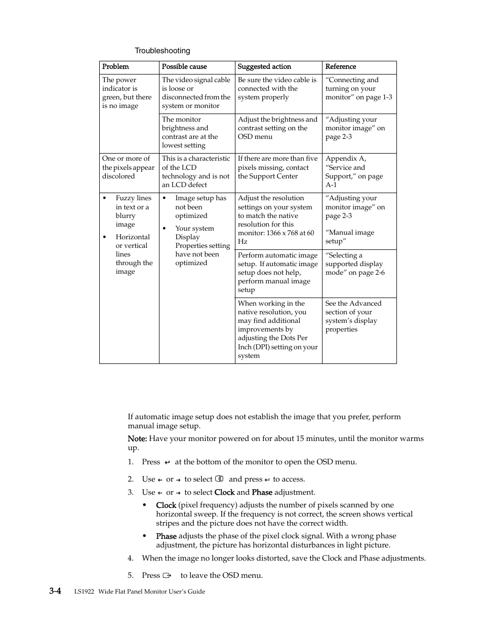 Manual image setup | Lenovo LS1922s 18.5-inch LED Backlit LCD monitor User Manual | Page 20 / 30
