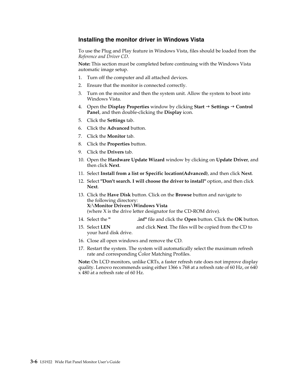 Lenovo LS1922s 18.5-inch LED Backlit LCD monitor User Manual | Page 22 / 30