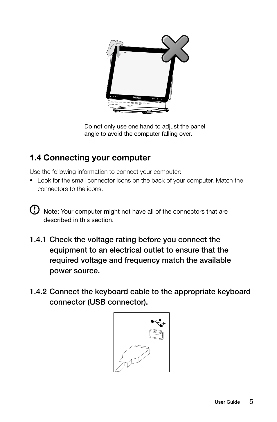 4 connecting your computer | Lenovo IdeaCentre A320 User Manual | Page 10 / 39