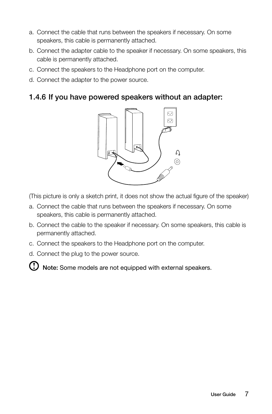 6 if you have powered speakers without an adapter | Lenovo IdeaCentre A320 User Manual | Page 12 / 39