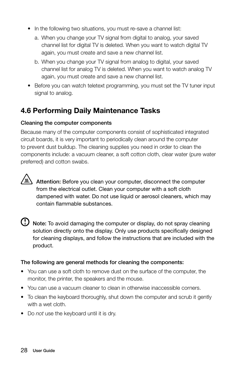 6 performing daily maintenance tasks | Lenovo IdeaCentre A320 User Manual | Page 33 / 39