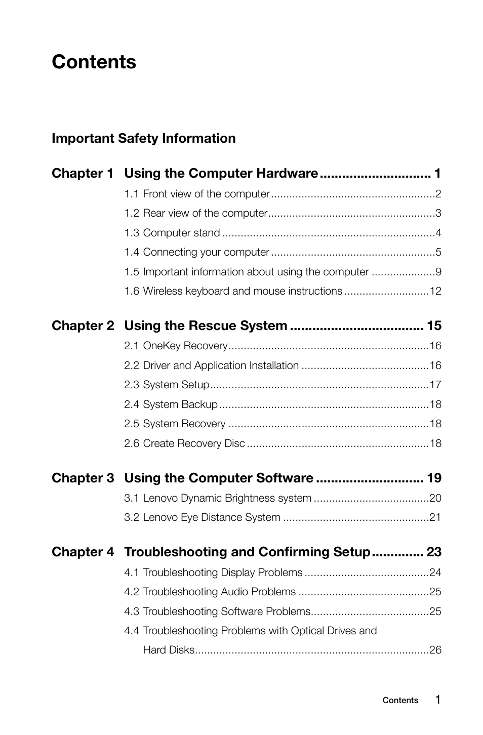 Lenovo IdeaCentre A320 User Manual | Page 4 / 39