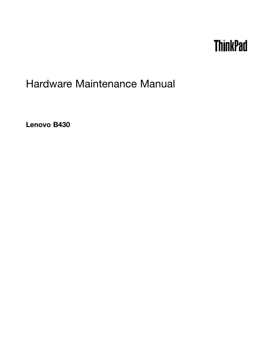 Lenovo B430 Notebook User Manual | 106 pages