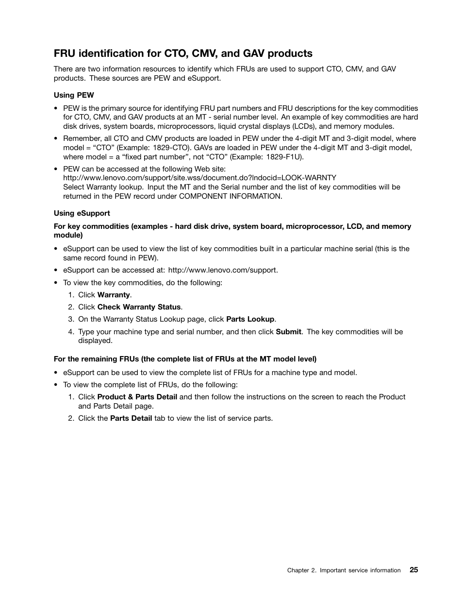 Fru identification for cto, cmv, and gav products | Lenovo B430 Notebook User Manual | Page 31 / 106