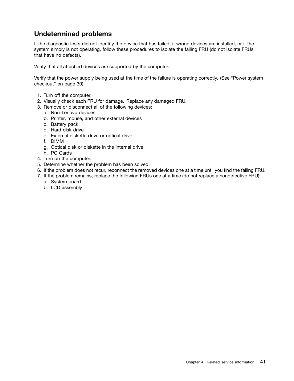 Undetermined problems | Lenovo B430 Notebook User Manual | Page 47 / 106