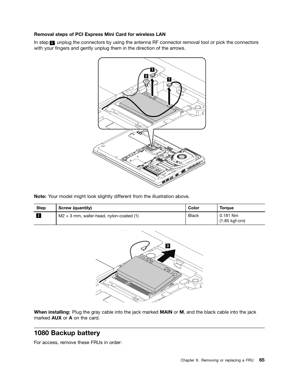 1080 backup battery, 1080 backup | Lenovo B430 Notebook User Manual | Page 71 / 106