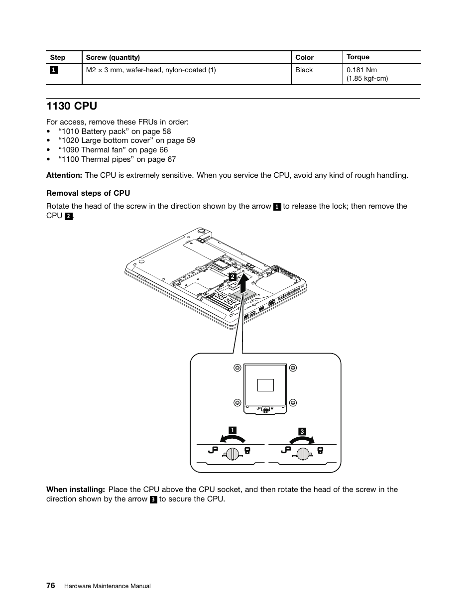 1130 cpu | Lenovo B430 Notebook User Manual | Page 82 / 106