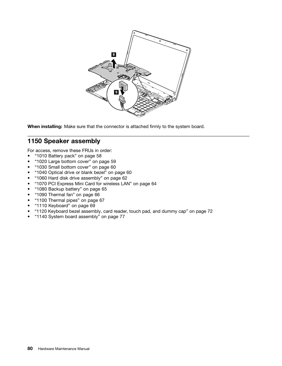 1150 speaker assembly | Lenovo B430 Notebook User Manual | Page 86 / 106