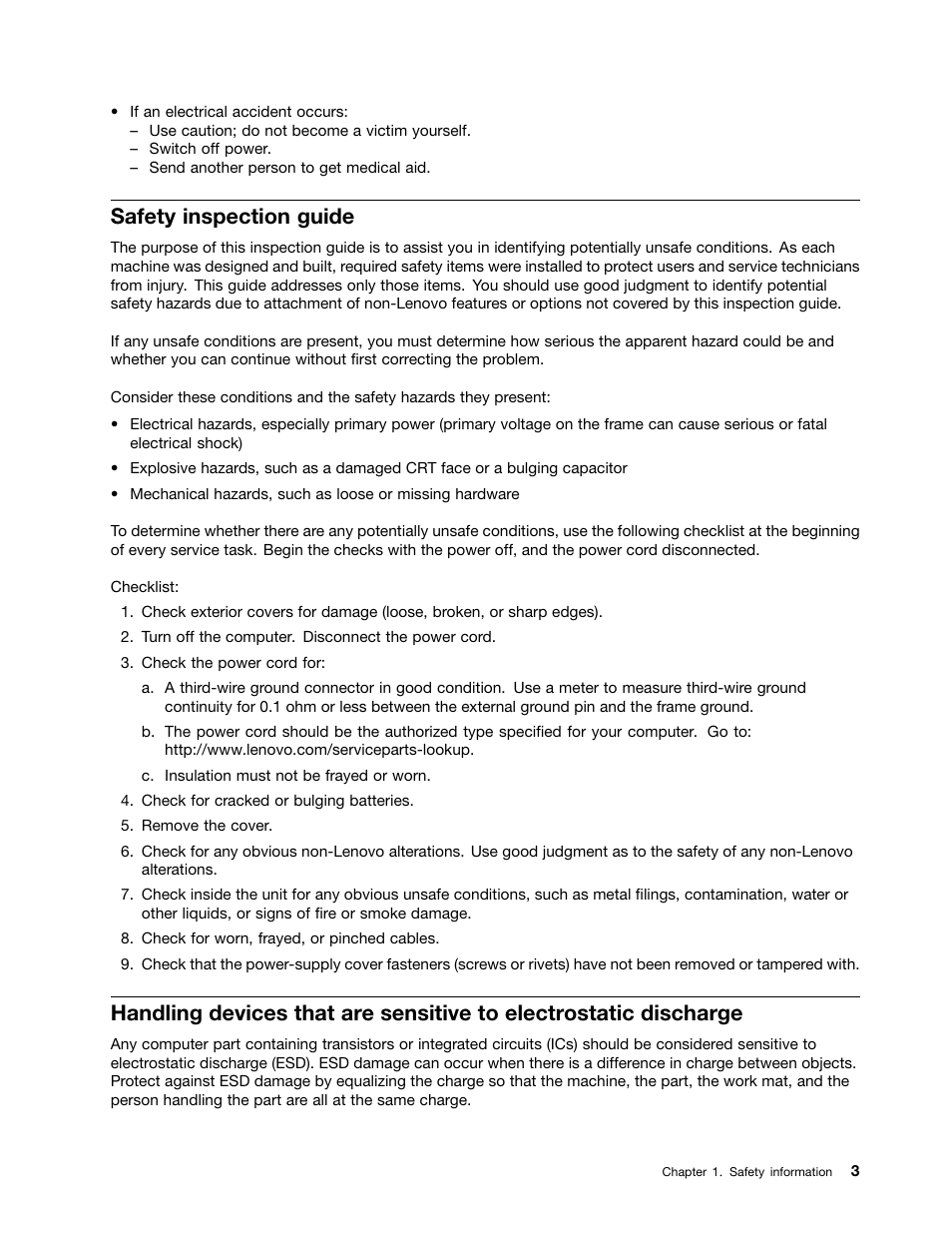 Safety inspection guide | Lenovo B430 Notebook User Manual | Page 9 / 106