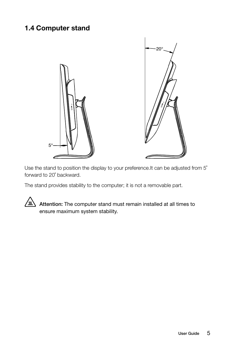 4 computer stand | Lenovo C205 All-In-One User Manual | Page 10 / 35