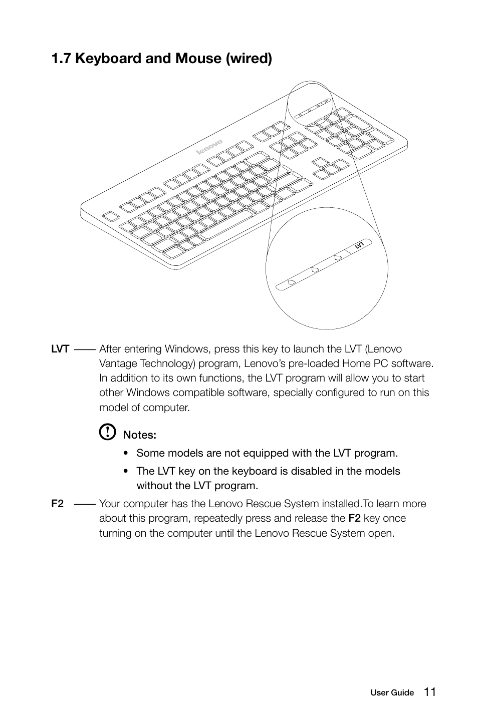 7 keyboard and mouse (wired) | Lenovo C205 All-In-One User Manual | Page 16 / 35
