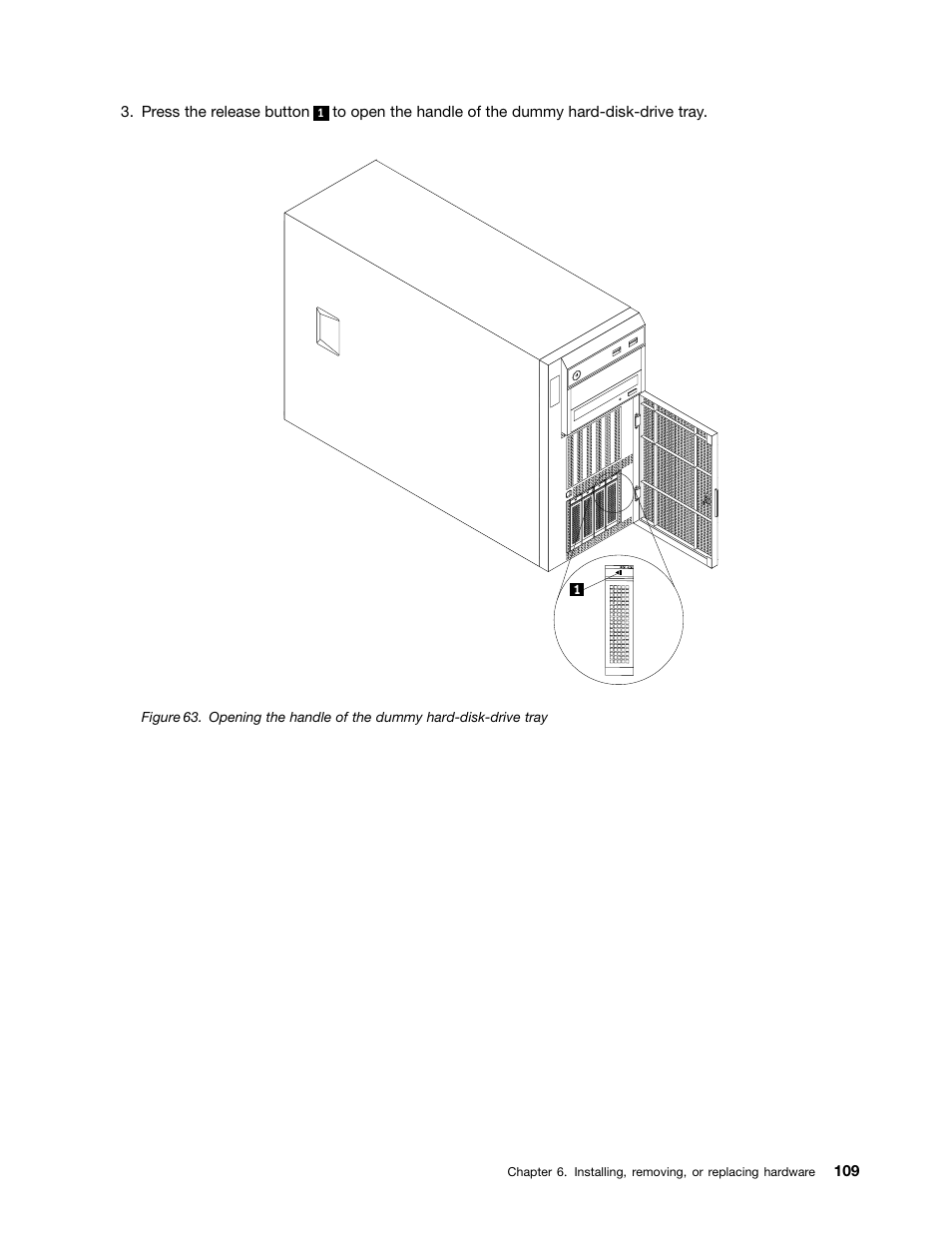 Press the release button | Lenovo ThinkServer TS440 User Manual | Page 121 / 196