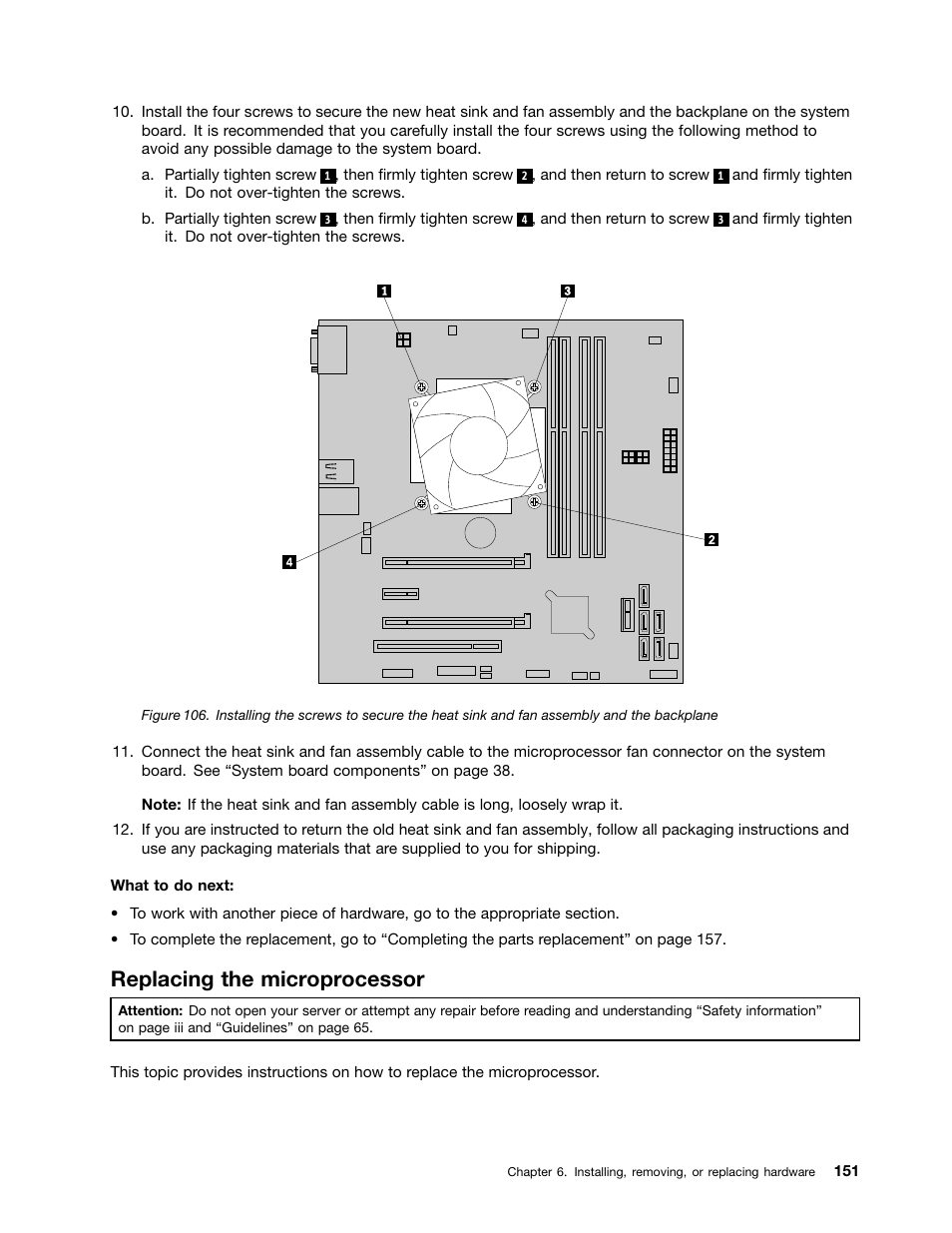Replacing the microprocessor | Lenovo ThinkServer TS440 User Manual | Page 163 / 196