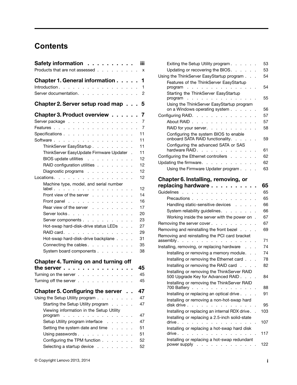 Lenovo ThinkServer TS440 User Manual | Page 3 / 196