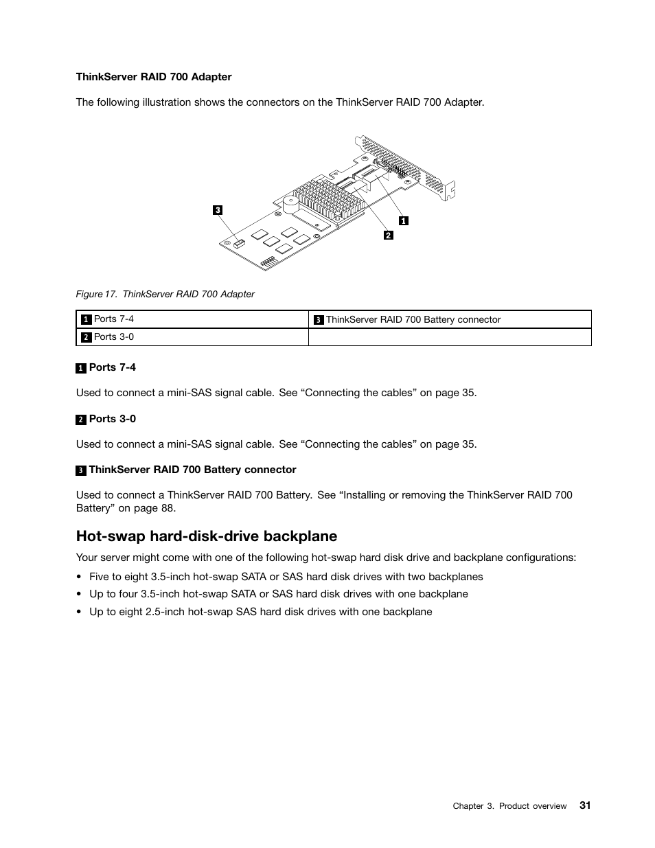 Hot-swap hard-disk-drive backplane | Lenovo ThinkServer TS440 User Manual | Page 43 / 196