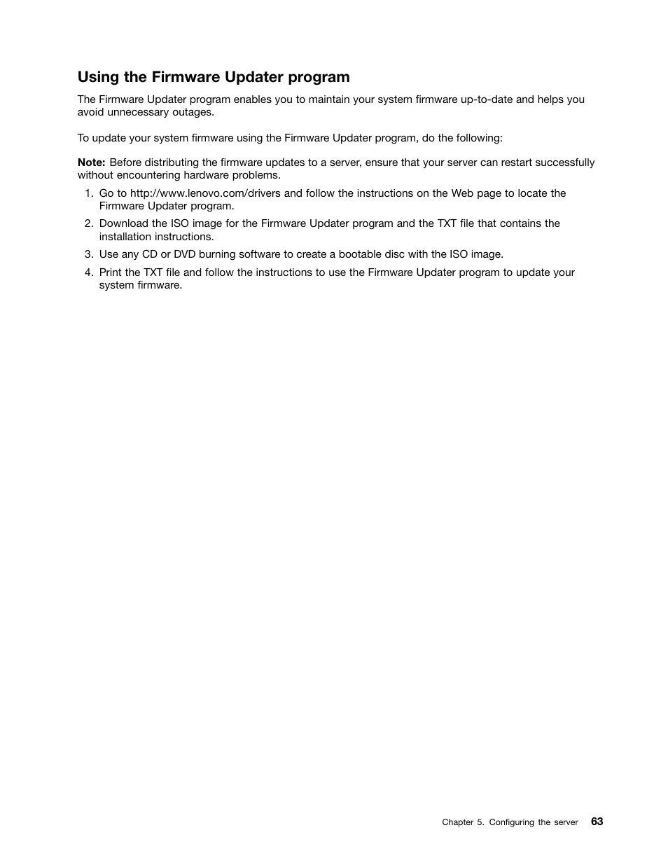 Using the firmware updater program | Lenovo ThinkServer TS440 User Manual | Page 75 / 196