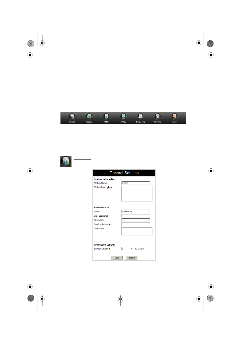 Administration, Working environment configuration, General | Chapter 4, Chapter 4, administration | ATEN NETTM SN0108 User Manual | Page 31 / 109