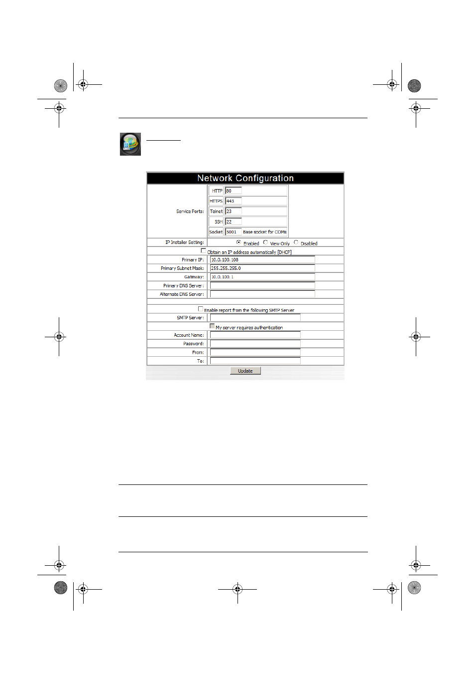 Network, Service ports, Ip installer | Service ports ip installer | ATEN NETTM SN0108 User Manual | Page 33 / 109