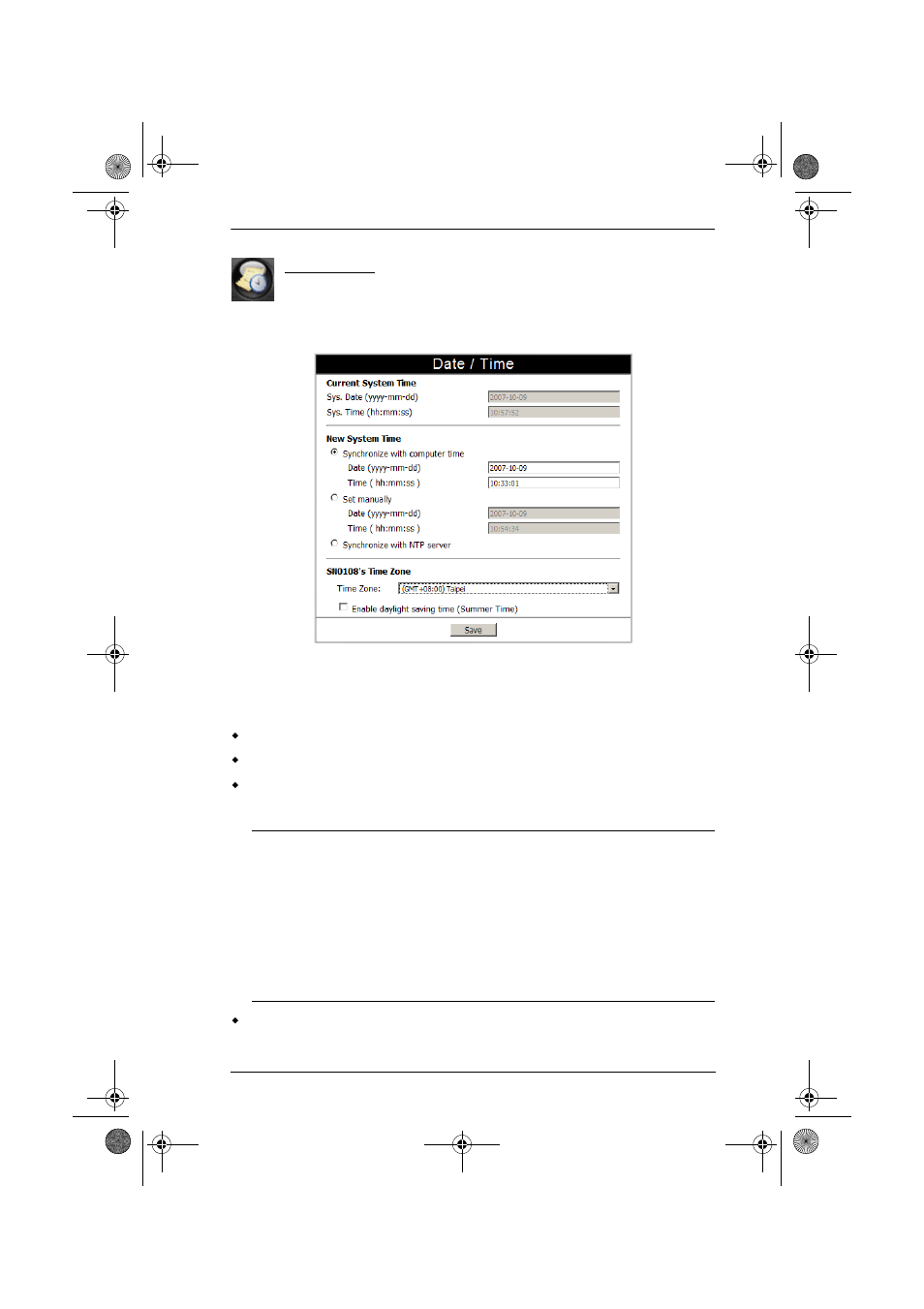 Date / time | ATEN NETTM SN0108 User Manual | Page 39 / 109