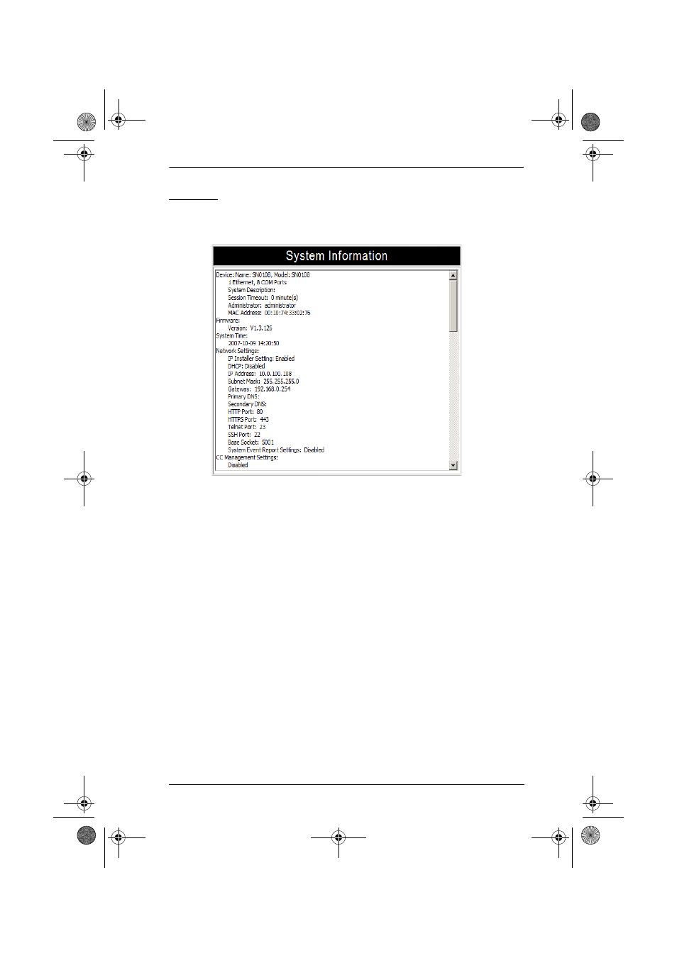 Sys info | ATEN NETTM SN0108 User Manual | Page 51 / 109