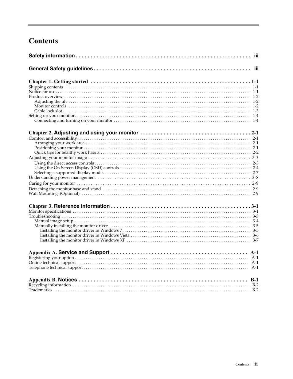 Lenovo L2364 Wide Flat Panel Monitor User Manual | Page 3 / 32