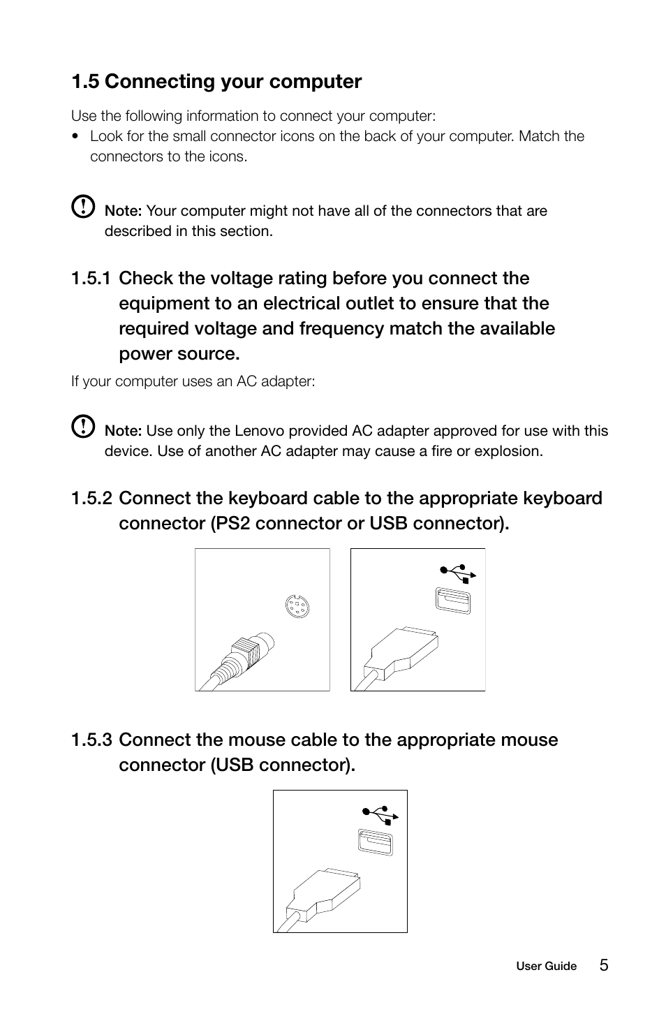 5 connecting your computer | Lenovo C200 All-In-One User Manual | Page 10 / 33