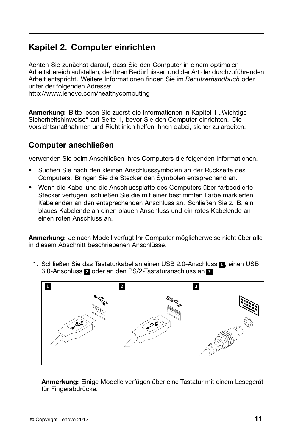 Kapitel 2. computer einrichten, Computer anschließen | Lenovo ThinkCentre M82 User Manual | Page 105 / 230