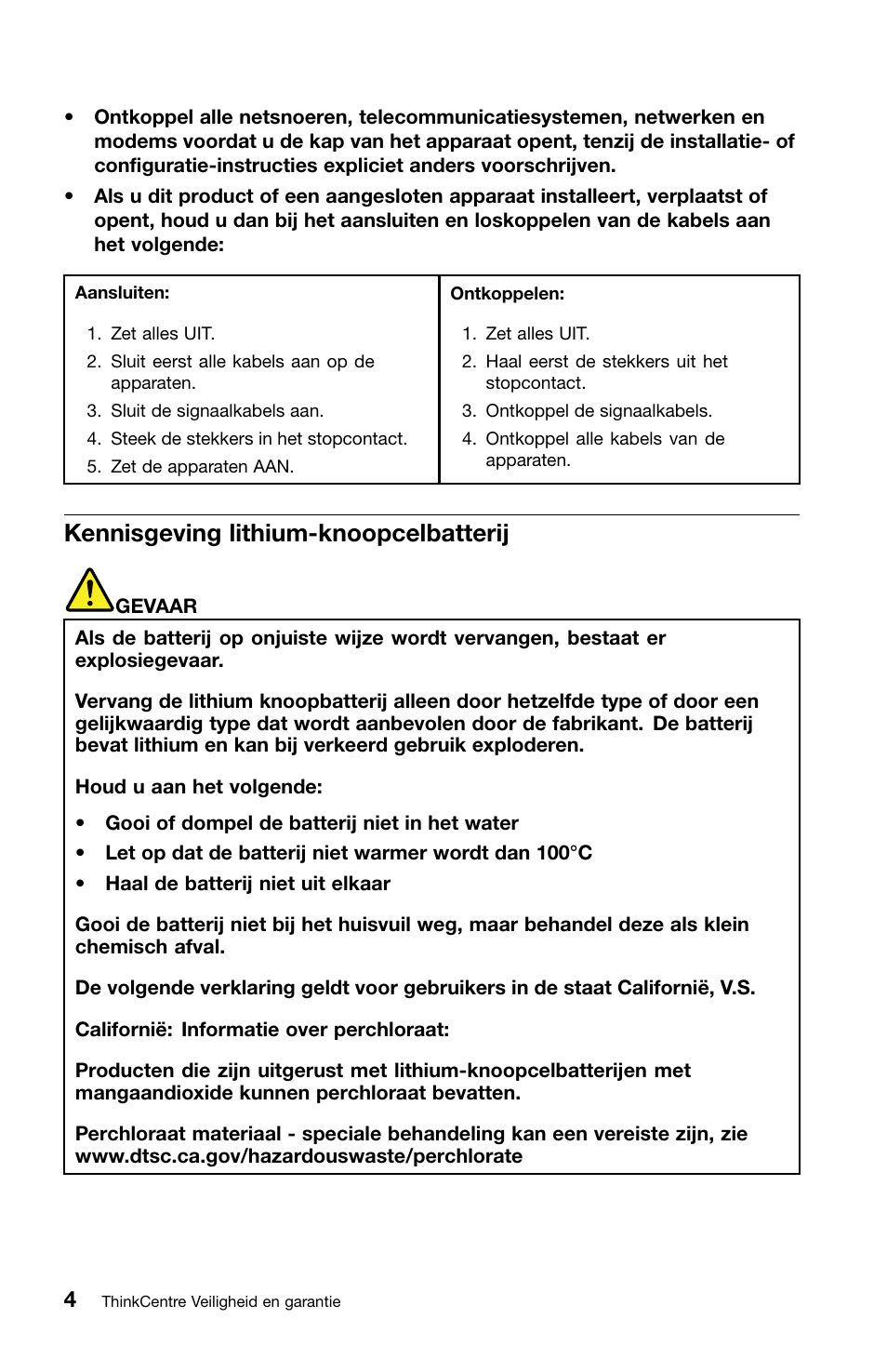 Kennisgeving lithium-knoopcelbatterij | Lenovo ThinkCentre M82 User Manual | Page 146 / 230