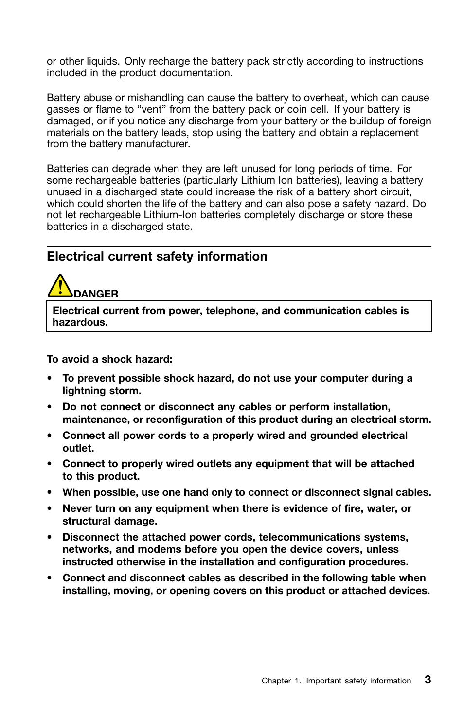 Electrical current safety information | Lenovo ThinkCentre M82 User Manual | Page 7 / 230