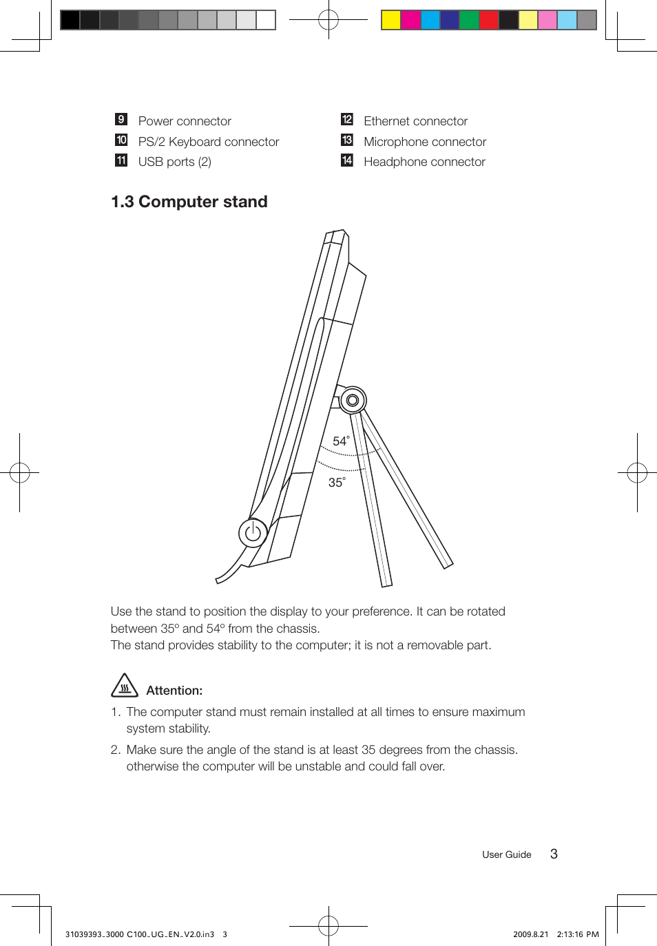 3 computer stand | Lenovo 3000 C100 All-In-One User Manual | Page 8 / 33