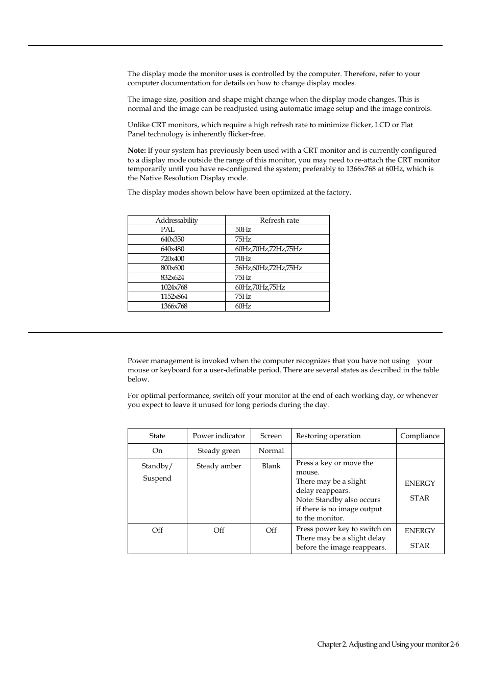 Selecting a supported display mode, Understanding power management | Lenovo ThinkVision E1922 18.5 inch LED Backlit LCD Monitor User Manual | Page 16 / 33