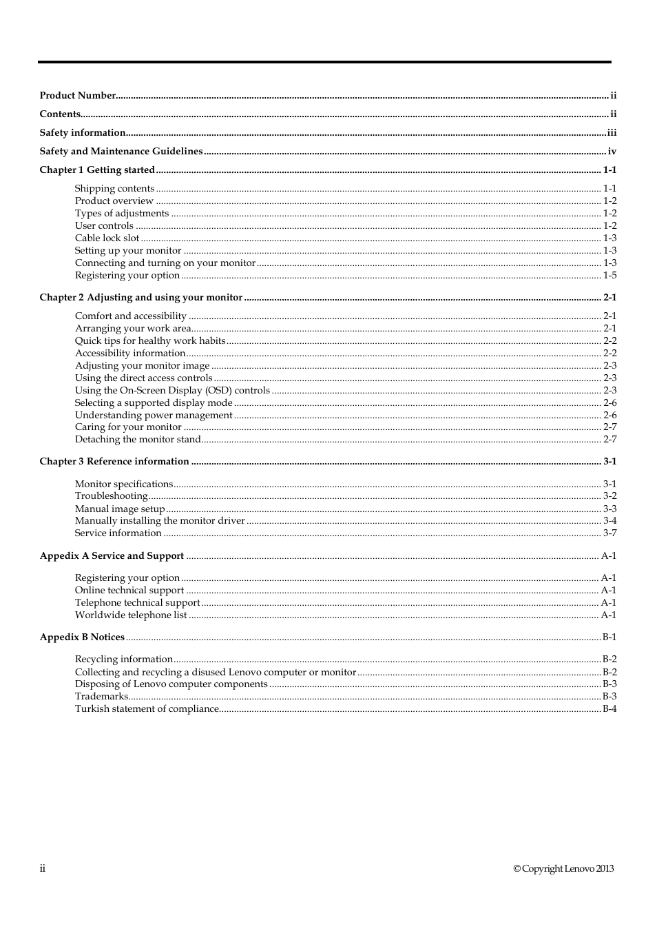 Lenovo ThinkVision E1922 18.5 inch LED Backlit LCD Monitor User Manual | Page 3 / 33