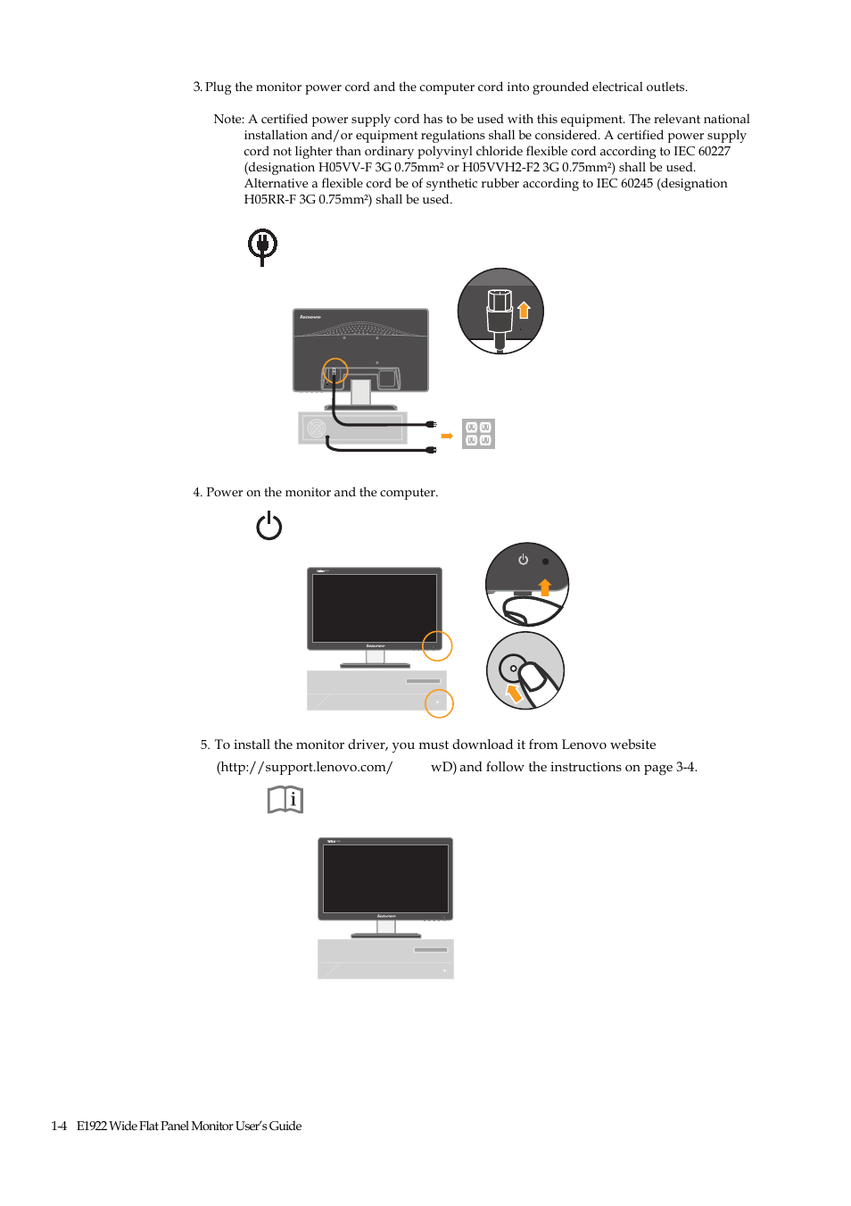 E1922 | Lenovo ThinkVision E1922 18.5 inch LED Backlit LCD Monitor User Manual | Page 9 / 33