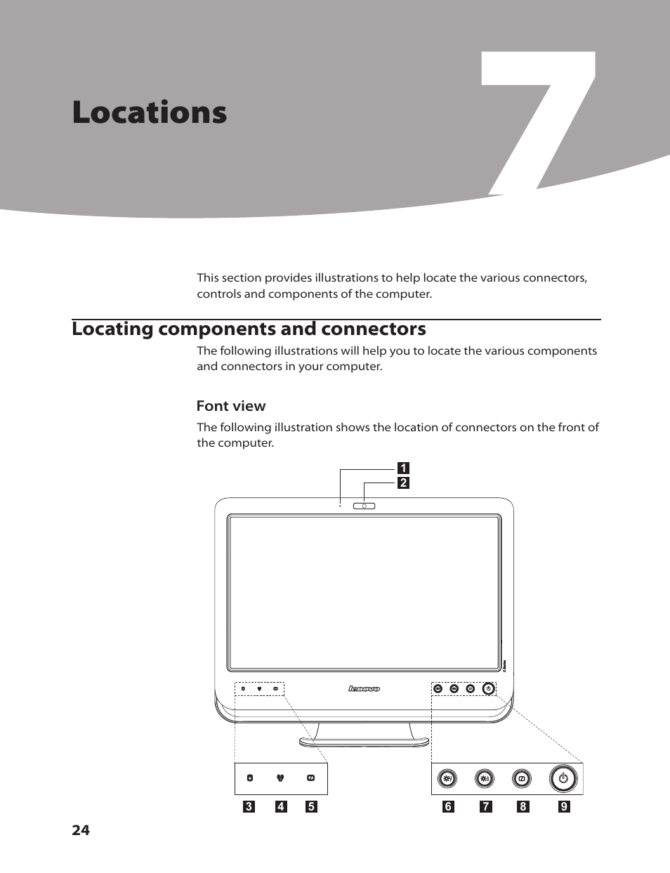 Locations | Lenovo C205 All-In-One User Manual | Page 26 / 60