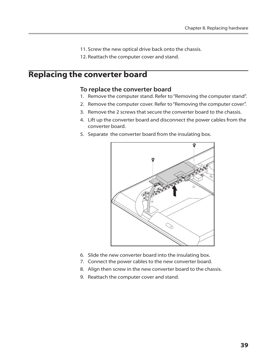 Replacing the converter board | Lenovo C205 All-In-One User Manual | Page 41 / 60