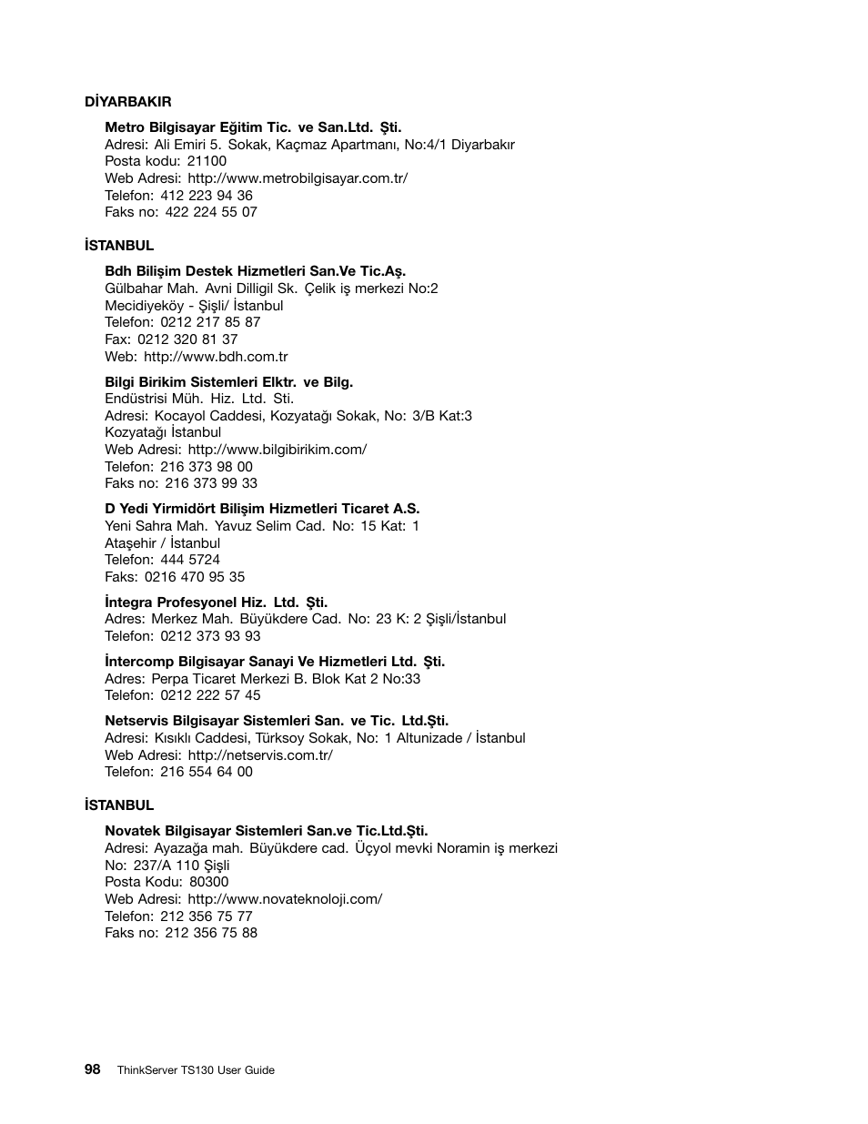 Lenovo ThinkServer TS130 User Manual | Page 110 / 118
