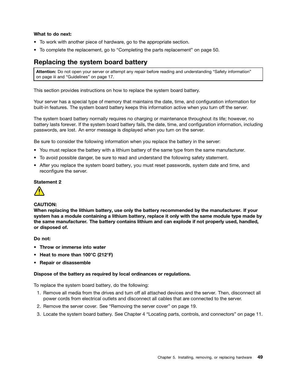 Replacing the system board battery | Lenovo ThinkServer TS130 User Manual | Page 61 / 118